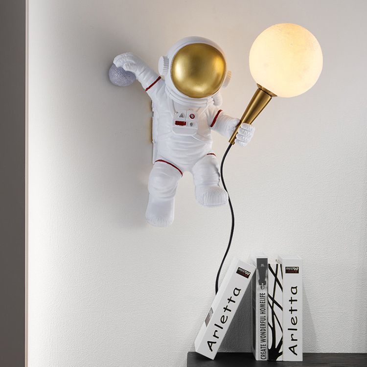 Astronaut Modelado de luces de matriz esféricas Resina creativa 1 luz sonces