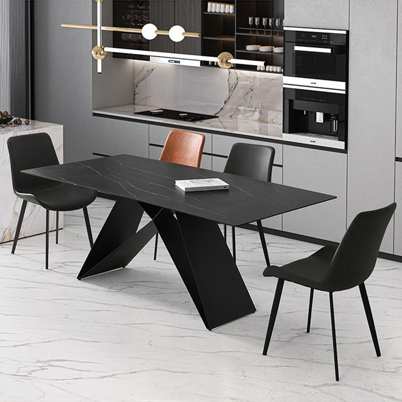 Contemporary 1/2/5/7 Pieces Dining Set Rectangle Sintered Stone Dining Table Set