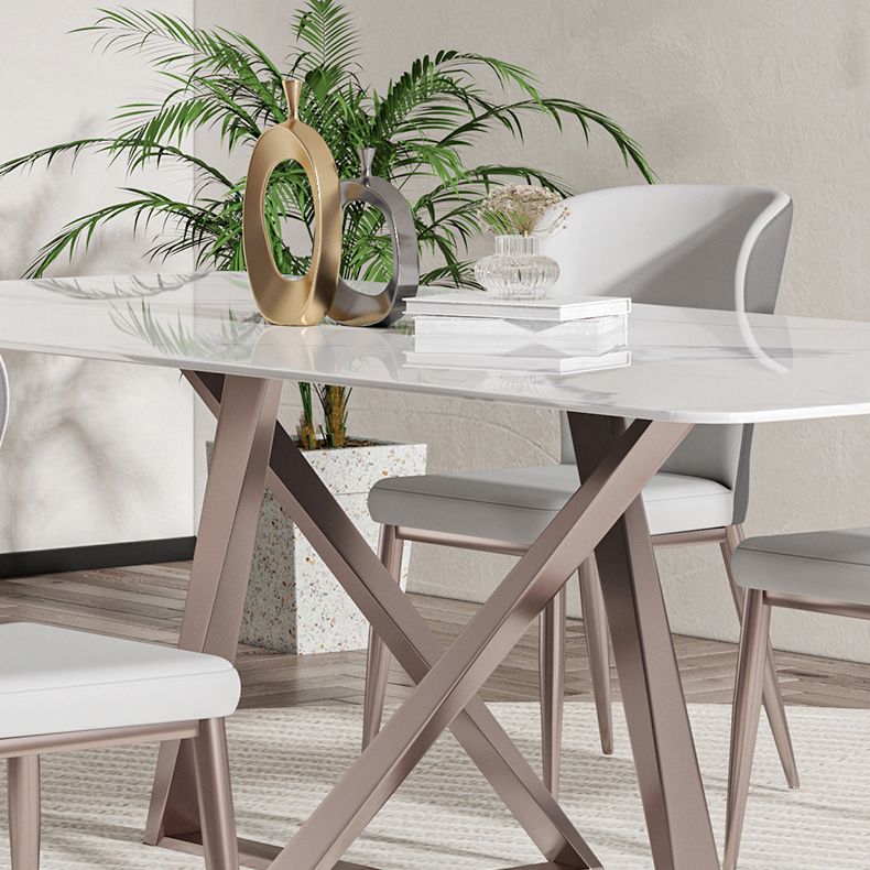 Nordic Sintered Stone Top Dining Set Rectangle 1/3/4/5/7 Pieces Dining Table with Chairs
