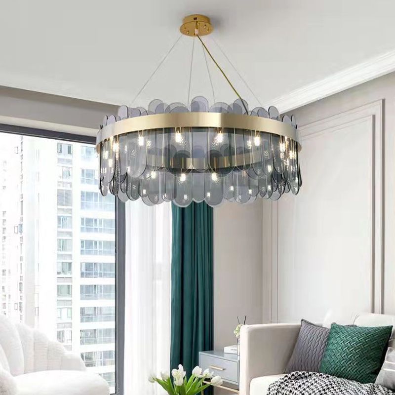 Drum Kronleuchter Leuchte moderne Glasanhänger Beleuchtung für das Restaurant