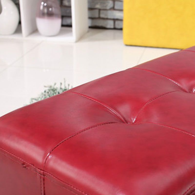 Leather Standard Stool Modern Style Simple Household Square Stool
