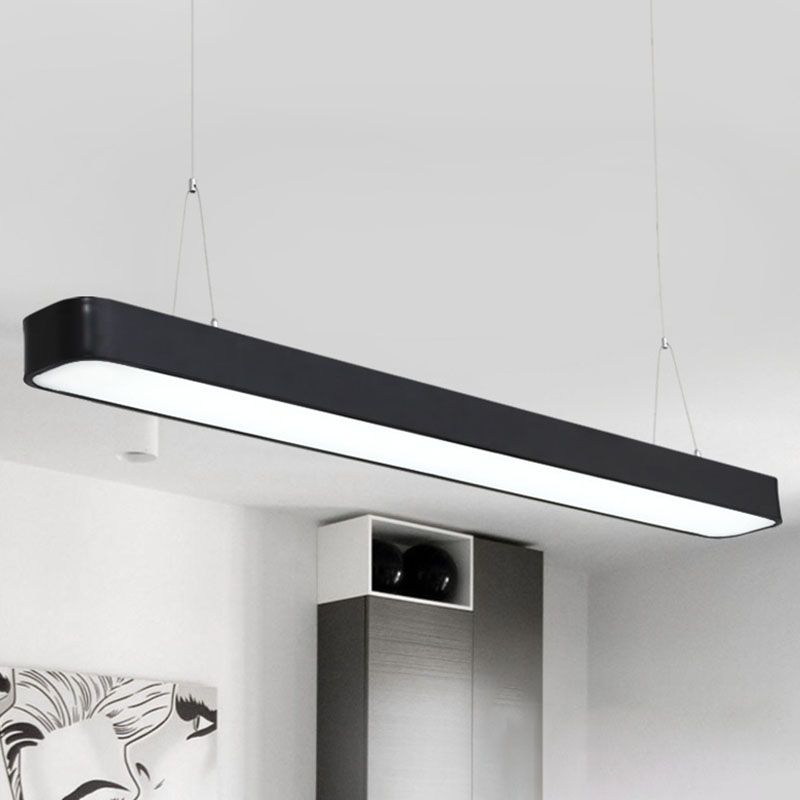 Aluminum Elliptical Suspension Pendant Modern Integrated LED Ceiling Light for Office