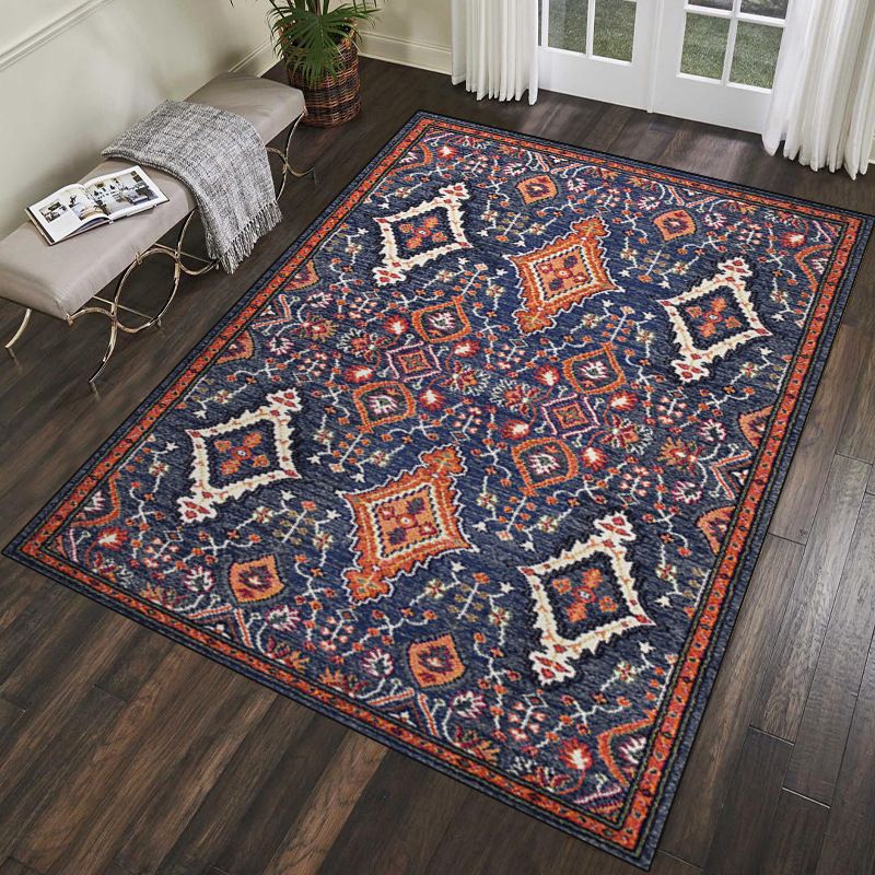 Alfombra del área de la sala de estar azul alfombra de la alfombra del área de poliéster de patrón americano tradicional