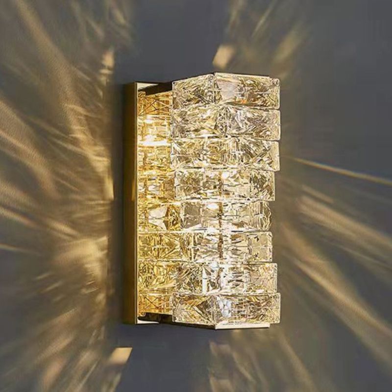 Postmodern Style Crystal Wall Light Geometric LED Wall Sconce for Living Room