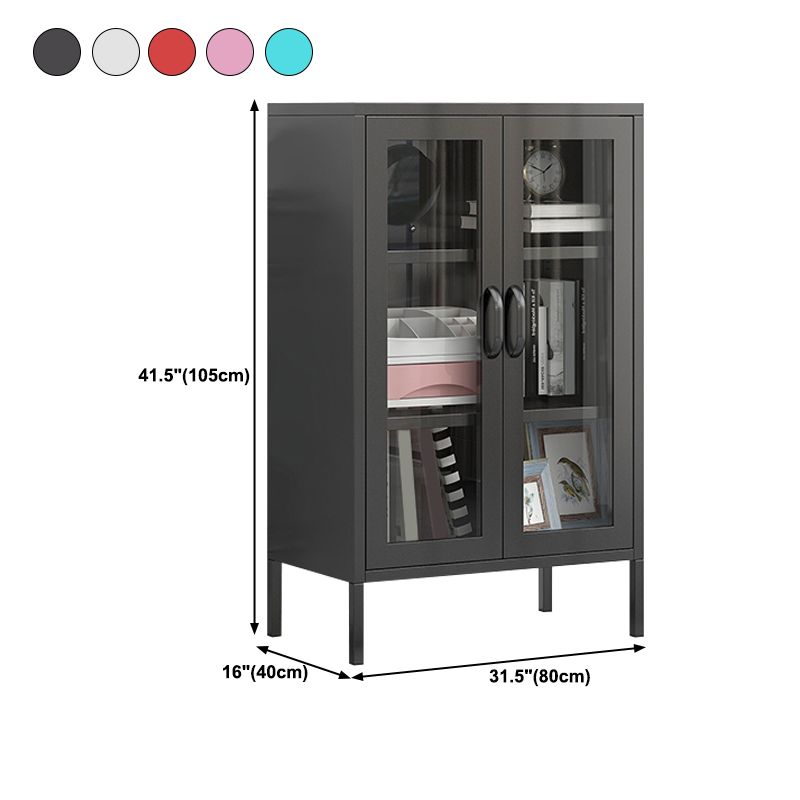 Scandinavian Style Bookshelf Closed Back Bookcase for Study Room with Door