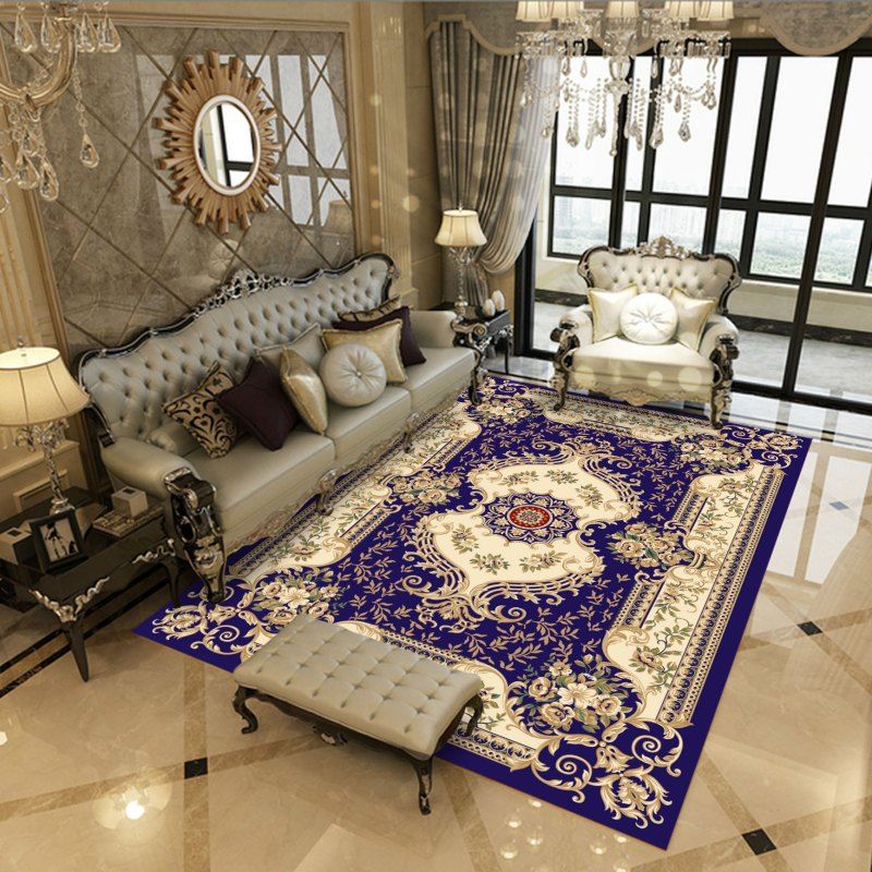 Yellow Modern Rug Blending Graphic Rug Non-Slip Backing Rug for Living Room