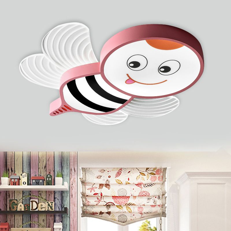 Cartoon Biene Form flushmount Beleuchtung Acryl LED-Schlafzimmer Flush Halterung in Weiß/Pink/Gelb
