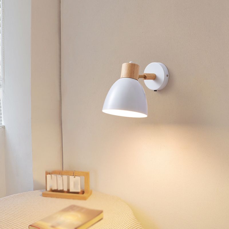 Modern Metal Wall Sconce Lighting White Wall Mounted Lights for Bedroom
