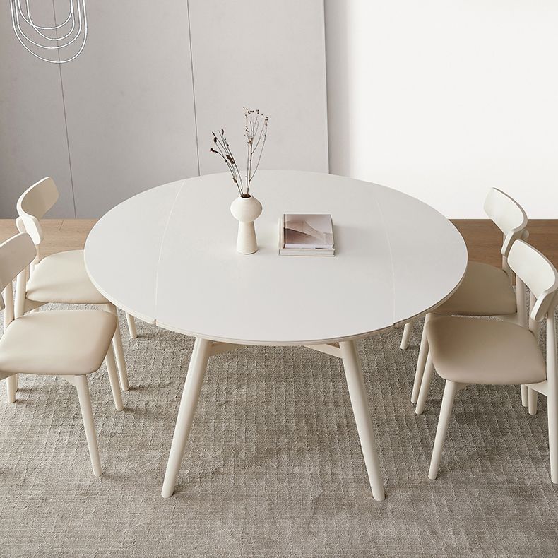 Modern 1/4/5/7 Pieces Furniture Round Stone Dining Set in White