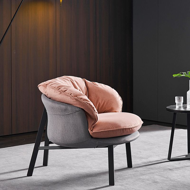 Modern Style Fabric Armrest Cushioned Against Black Arm Chair