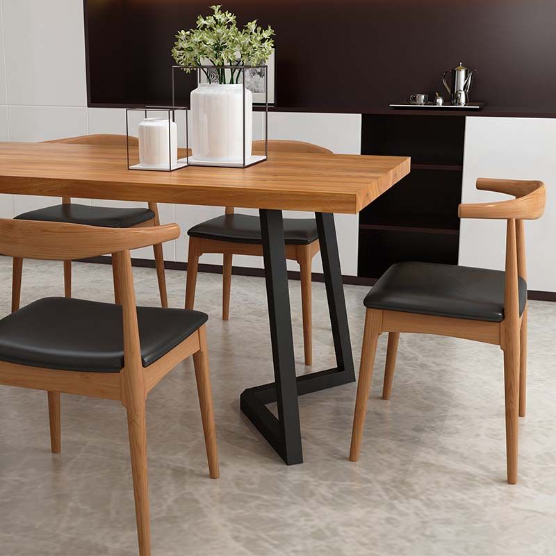 Modern Double Pedestal Dining Table Pine Wood Table for Dining Room Cafe