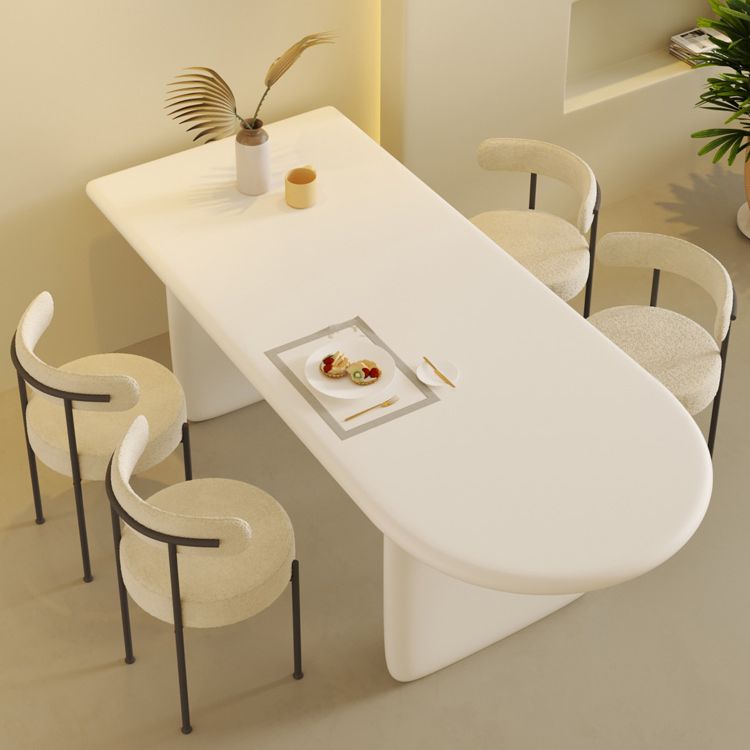 Oval 1/2/5 Piece Dining Table Sets Contemporary White Dining Room Set