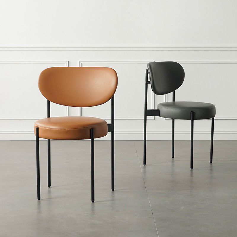 Modern Metal Base Indoor Chair 32''H Open Back Dining Side Chair with 4 Legs
