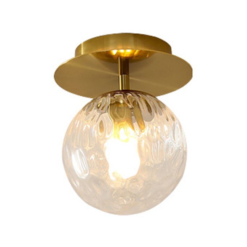 1 Light Spherical Ceiling Light Modern Style Glass Ceiling Lighting for Dining Room