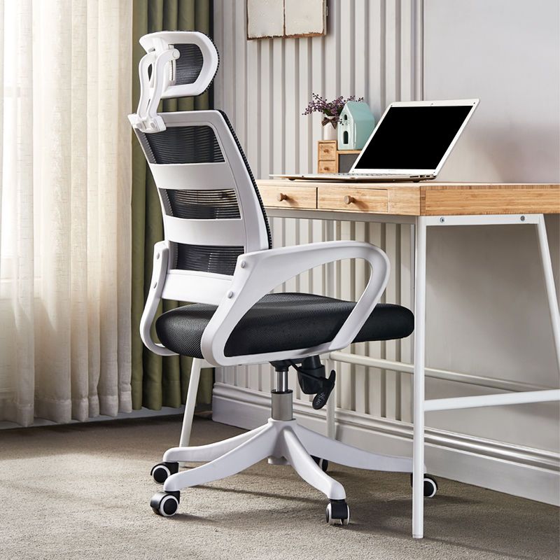 Fixed Arms Chair Modern Adjustable Seat Height Ergonomic Swivel Chair with Wheels