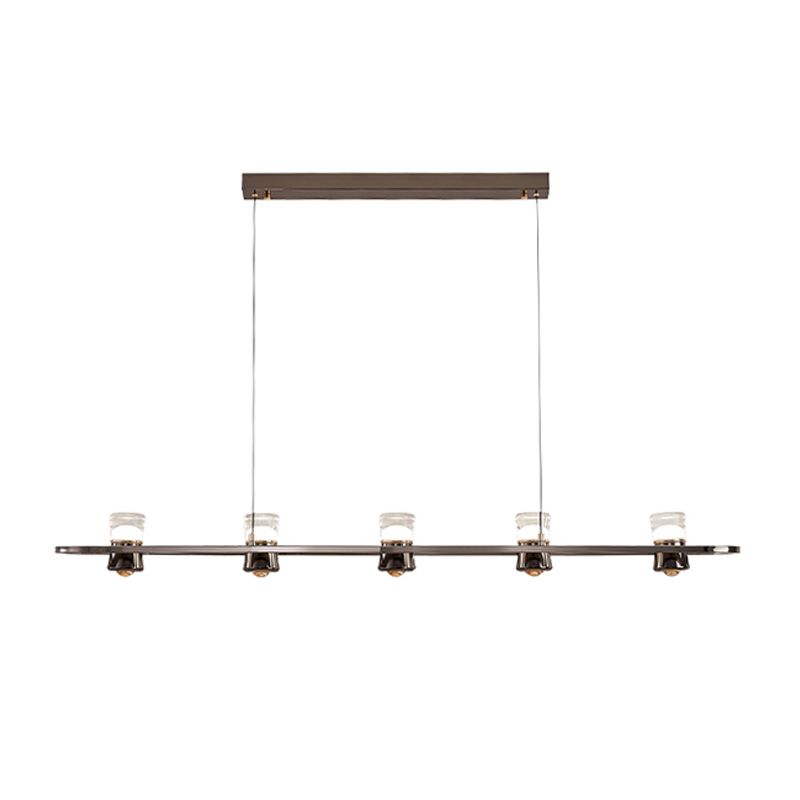 Modern Hanging Light Metal Island Light Fixture in Black for Dining Room