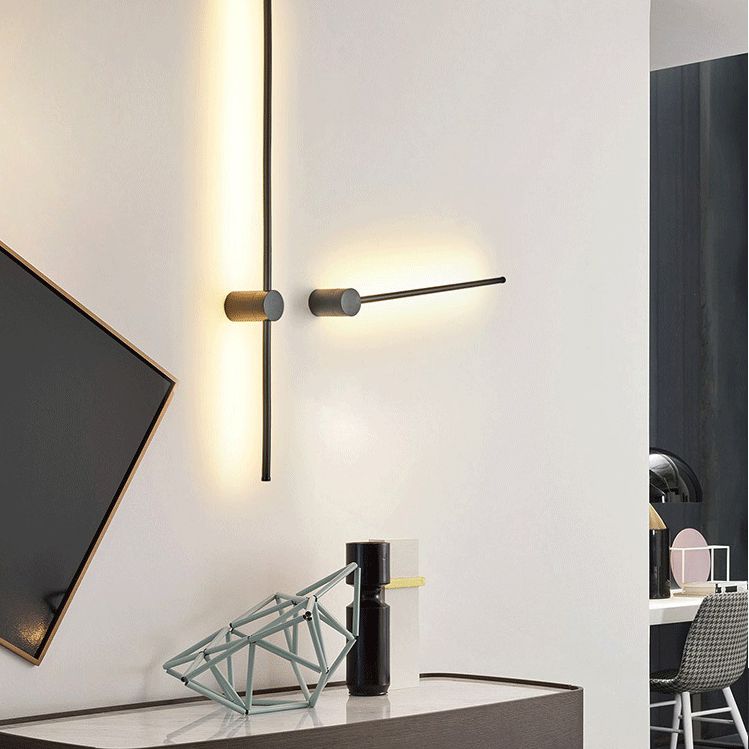 Fissaggi di illuminazione a parete in metallo a linea sottile moderna lampada montata a parete per camera da letto