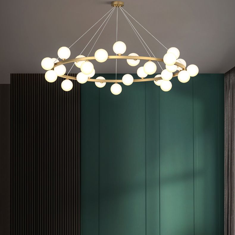 Glob kroonluchter verlichtingsarmaturen Designer Style Multi-Head Suspension Light met witte schaduw