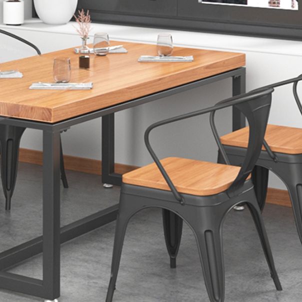 1/5 Pieces Rectangular Dining Table Set Industrial Style Wooden Dining Table and Chairs