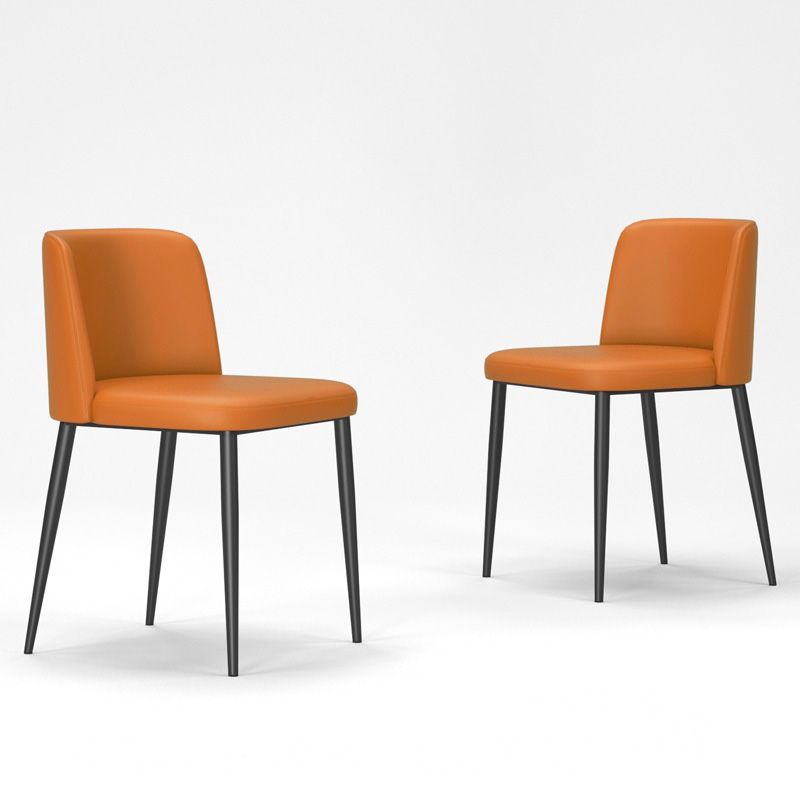 Upholstered Armless Dining Chair Metal Kitchen Dining Side Chair