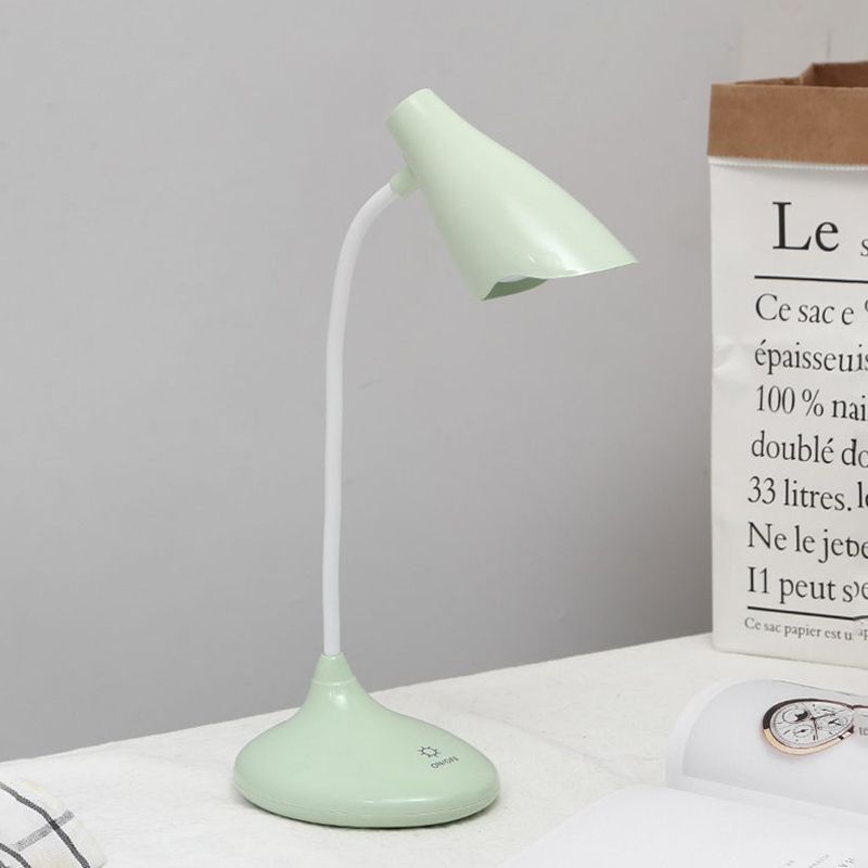 Nordic Bell Shape Standing Desk Light Touch-Sensitive Blue/Green/Pink/White LED Desk Lamp with USB Charging Port