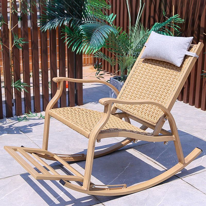 Contemporary Wicker Rocking Chair Reclining 24.8" Wide Rocker Chair for Porch