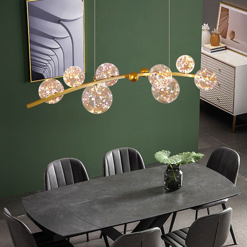Glass Ball Shape Hanging Lights Modern Style Multi Lights Pendant Light Fixtures