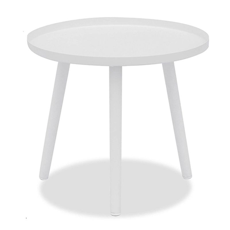 Metal Round 3 Legs End Table Minimalist Tray Top Accent Side Table