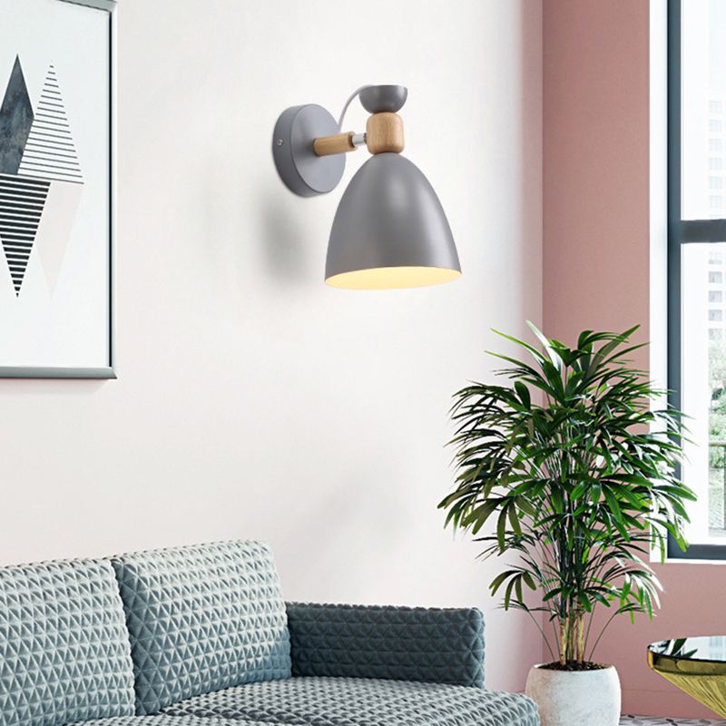 Nordic Style Cone-Shaped Wall Light 1 Light Iron Wall Lamp for Living Room