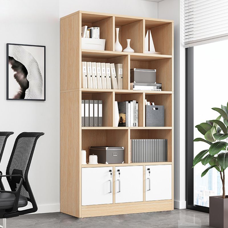 Closed Wooden Bookcase Modern Home Minimalist Living Room Standard Bookshelf