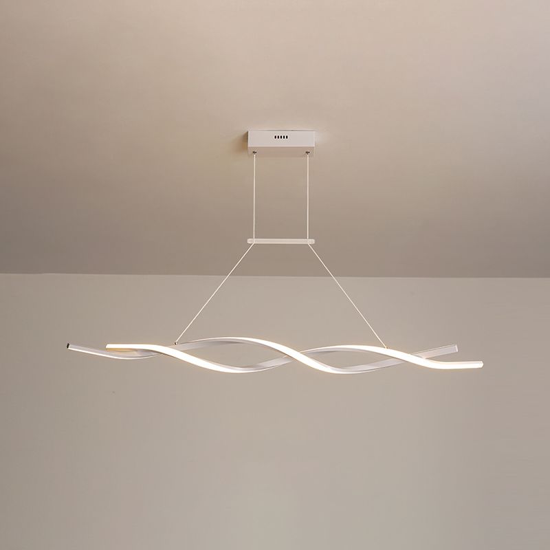 Lustre de l'île Curve Modern Island 2 têtes Restruction LED Pending Lighting