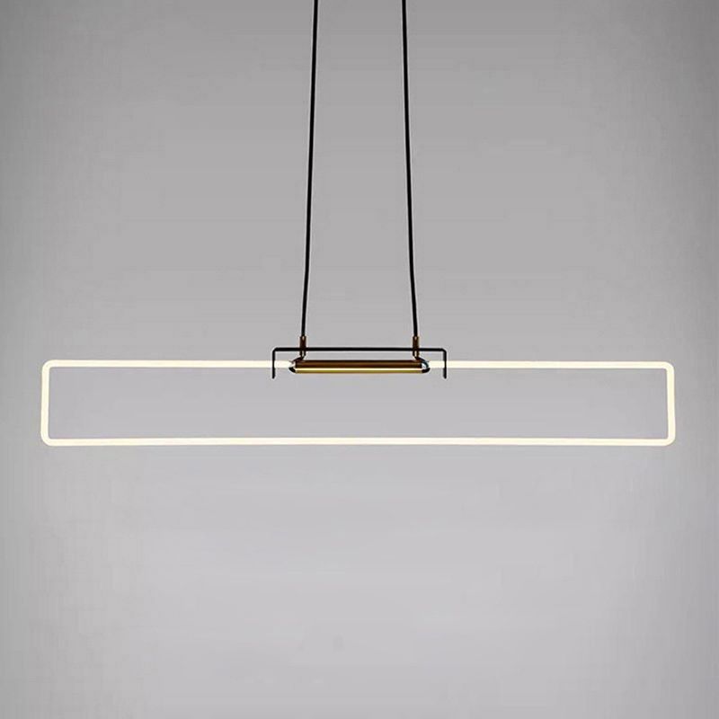 Modern Style Rectangle Hanging Pendant Light Resin 1 Light Pendant Light Fixture