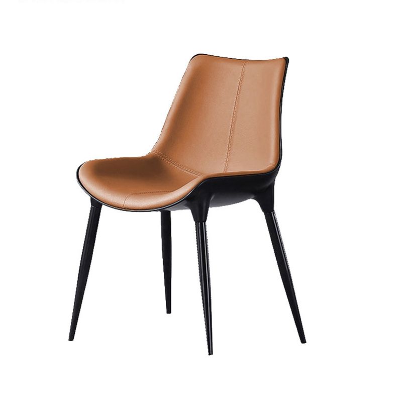 Eigentijdse stijl eetstoelen keukenarmloze zijstoelen met metalen benen