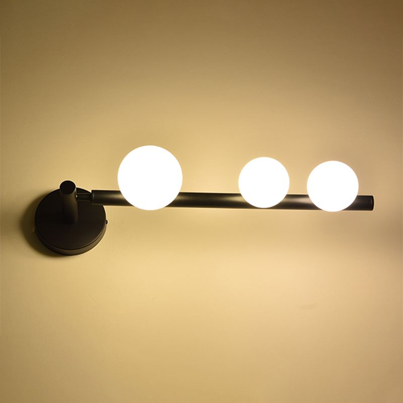 Spherical Vanity Wall Light Modern Luxury Style Glass 3 Light Vanity Light