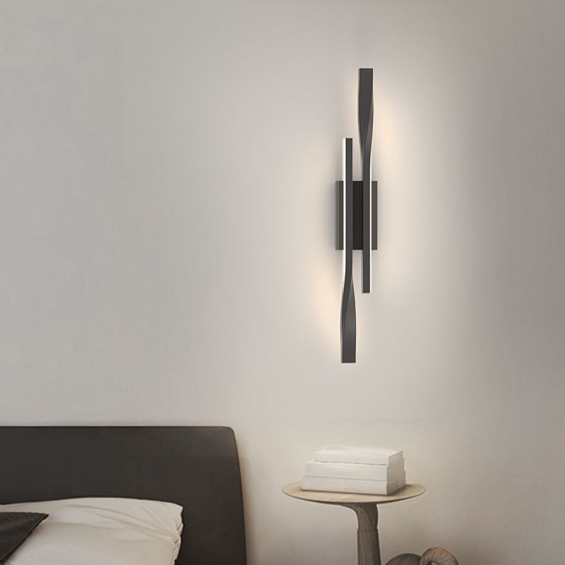 Contemporary Metal Wall Light Straight LED Wall Sconce for Living Room