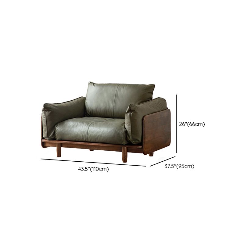 Standard Solid Wood Square Arm Sofa with Cushions Back for Living Room