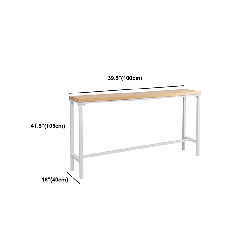 1/5 Pieces Modern Rectangular Pub Table Set Wooden Counter Table with High Stools