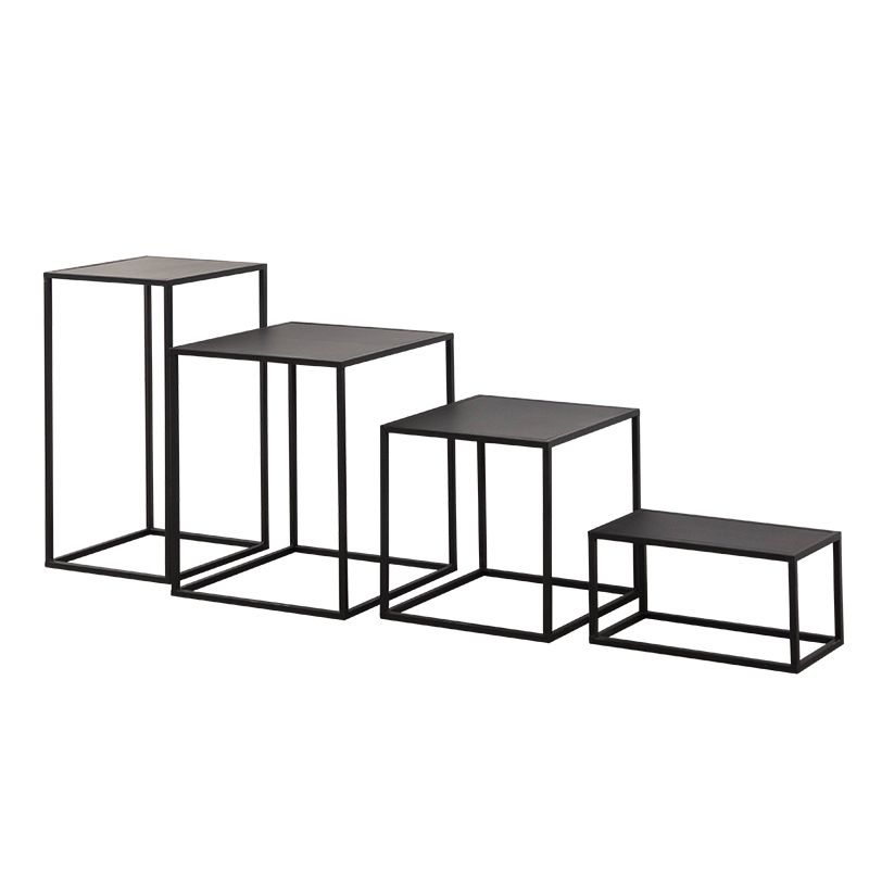 Mid-Century Metal End Slide Table Minimalist Frame Sofa Corner Table