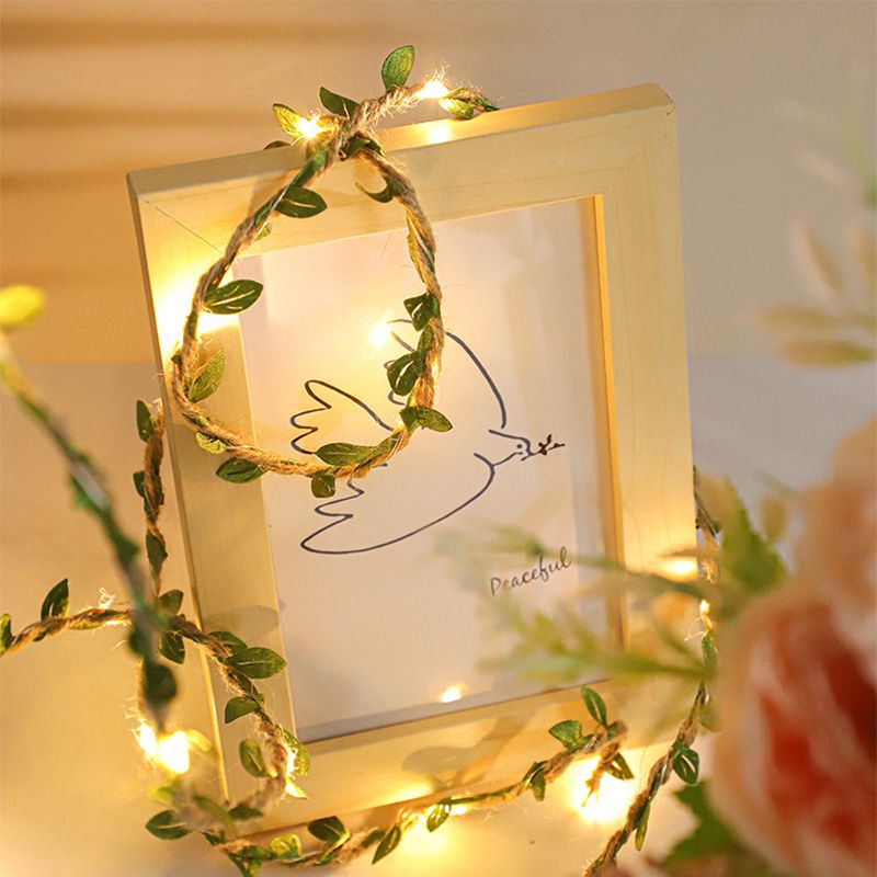 Green Vine String Lamp Nordic Plastic LED Indoor Lighting for Decoration