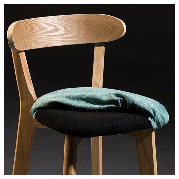 Modern Armless Backrest Counter Stool Wood Bar Stool with Cushion and Pedal