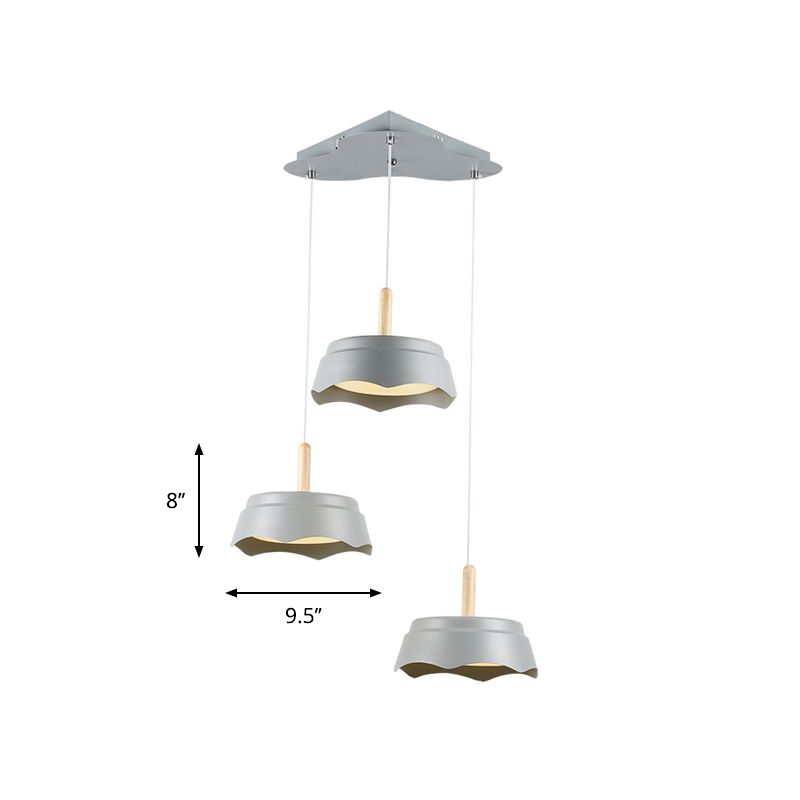 Drum Living Sala Suspension Pendse Metal 3 luces Modernismo Luz de techo colgante