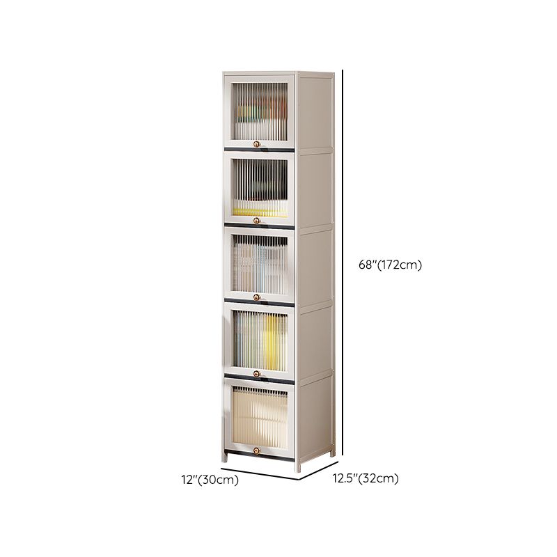 Mid-Century Modern Accent Cabinet Rectangle Storage Cabinet with Doors, White