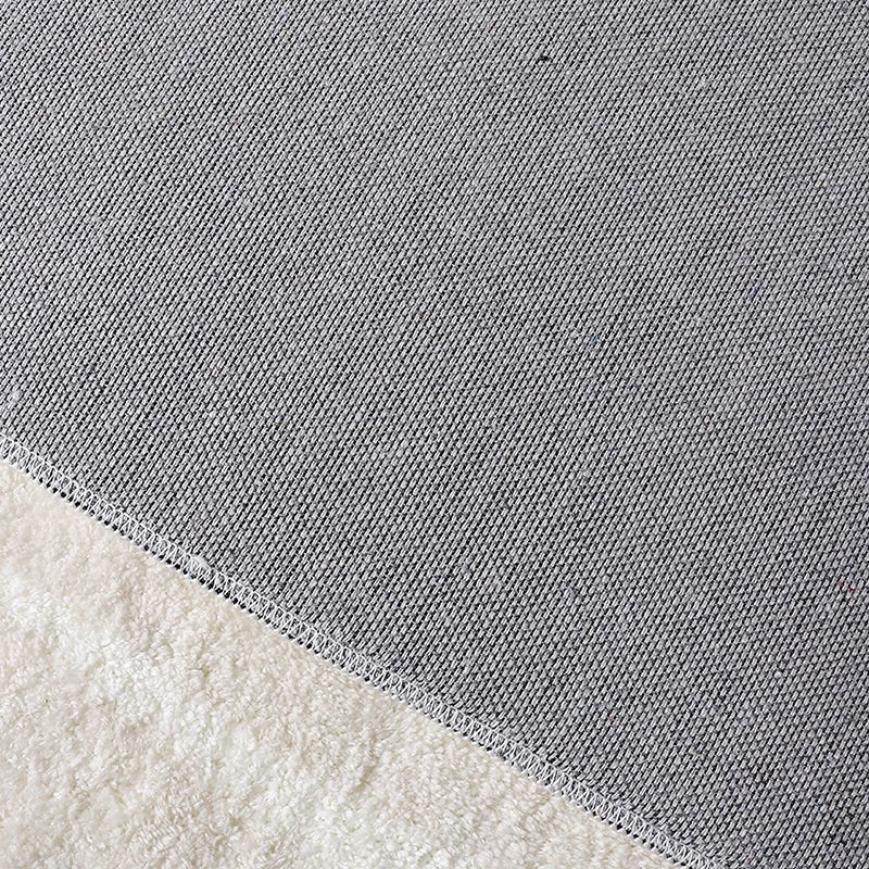White Color Block Area Carpet Modern Polyester Area Rug Easy Care Rug for Home Decor