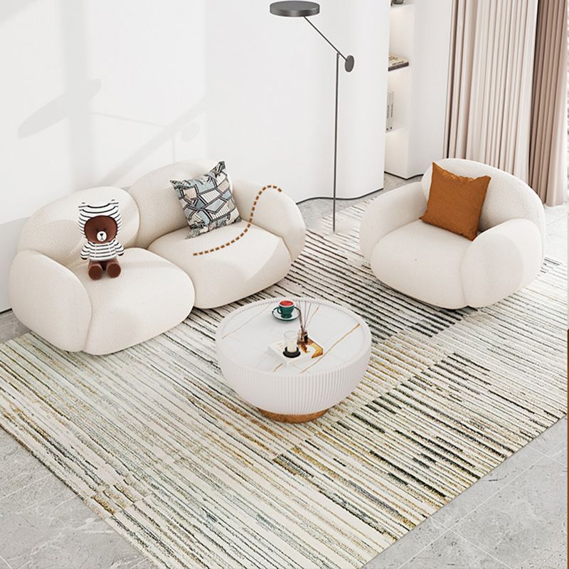 Contemporary Square Arm Sofa with Pillows Seating in Green and Beige