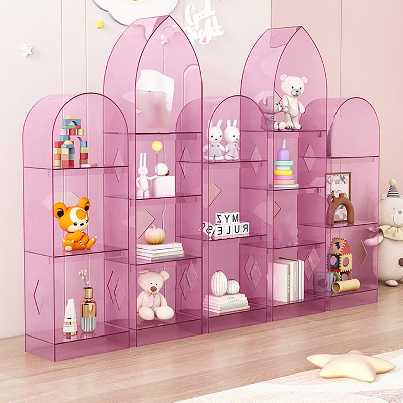 Acrylic Closed Back Bookshelf Standard Glam Bookcase with Shelves