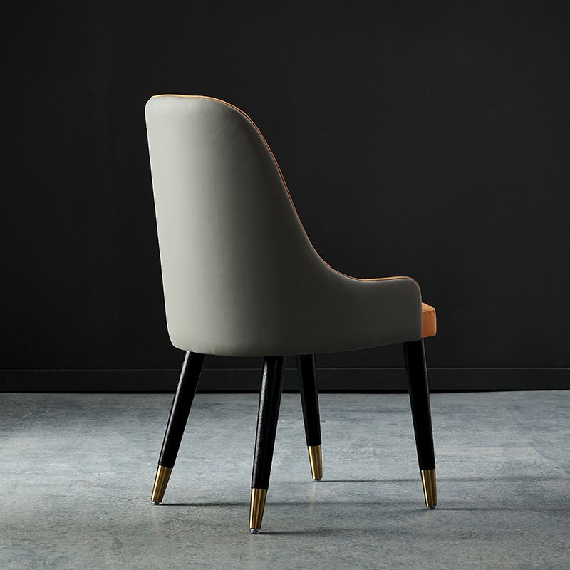 Glam Kitchen Dining Chairs Upholstered Side Chairs with Wood Legs