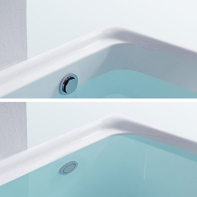 Rectangular Soaking Bathtub Antique Finish Acrylic Back to Wall Bath Tub