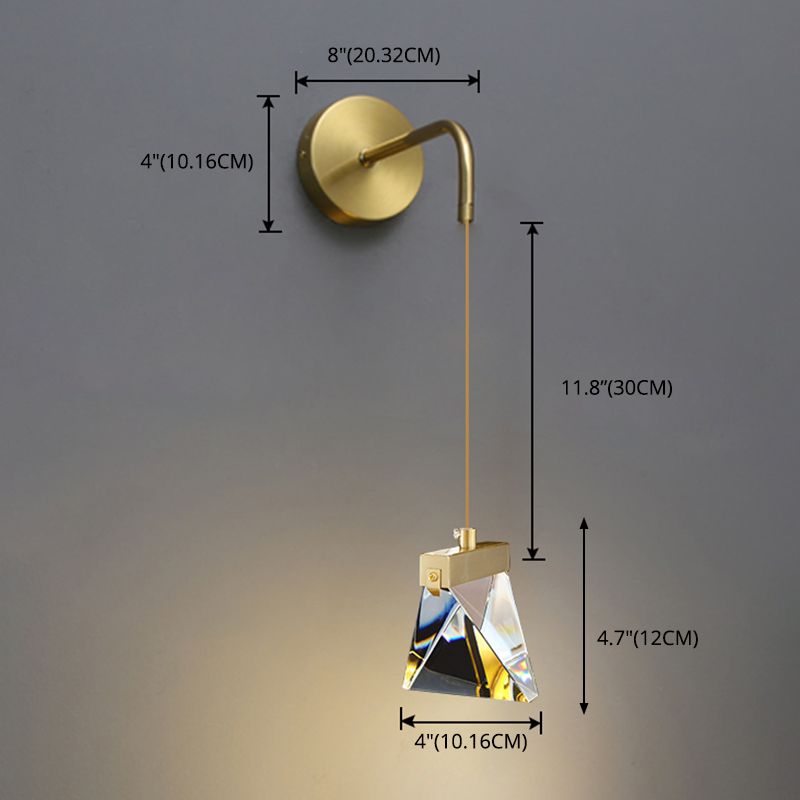 Light Modern Luxury Style Wall Mounted Light Fixture 1 Light Wall Light Sconces with Crystal Shade