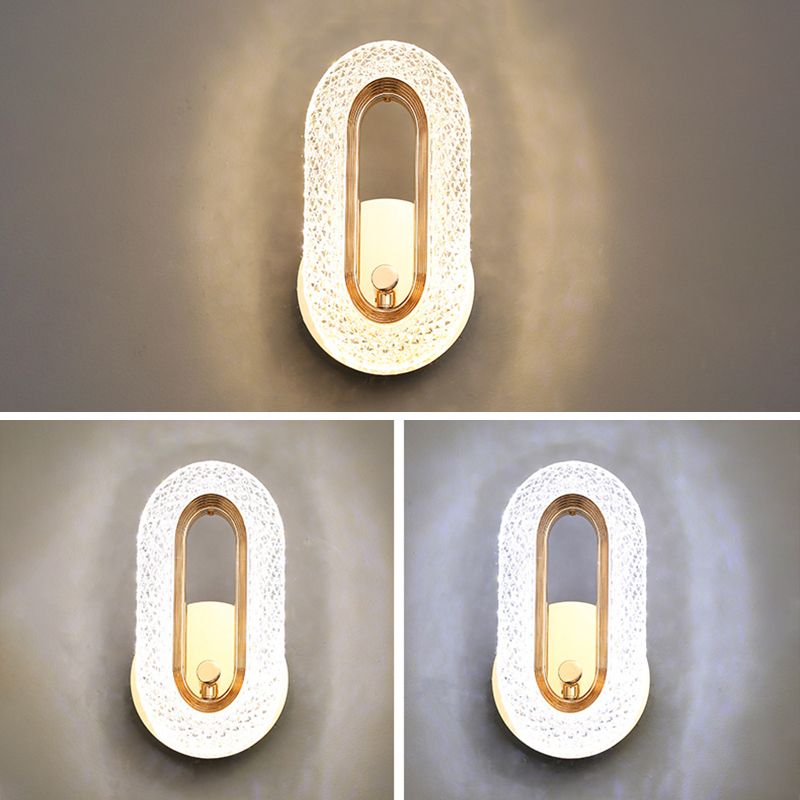 Modern Armed Sconce Light Faceted Crystal 1 Light Wall Lamp for in Clear