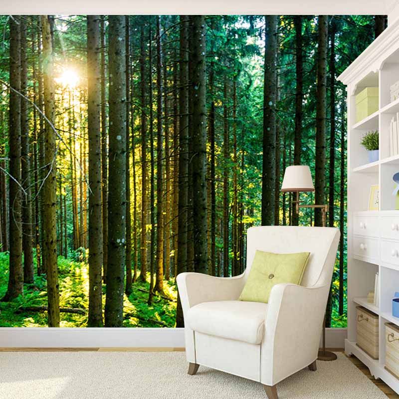 Mildew Resistant Wall Mural Wallpaper Forest Landscapes Pattern for Room